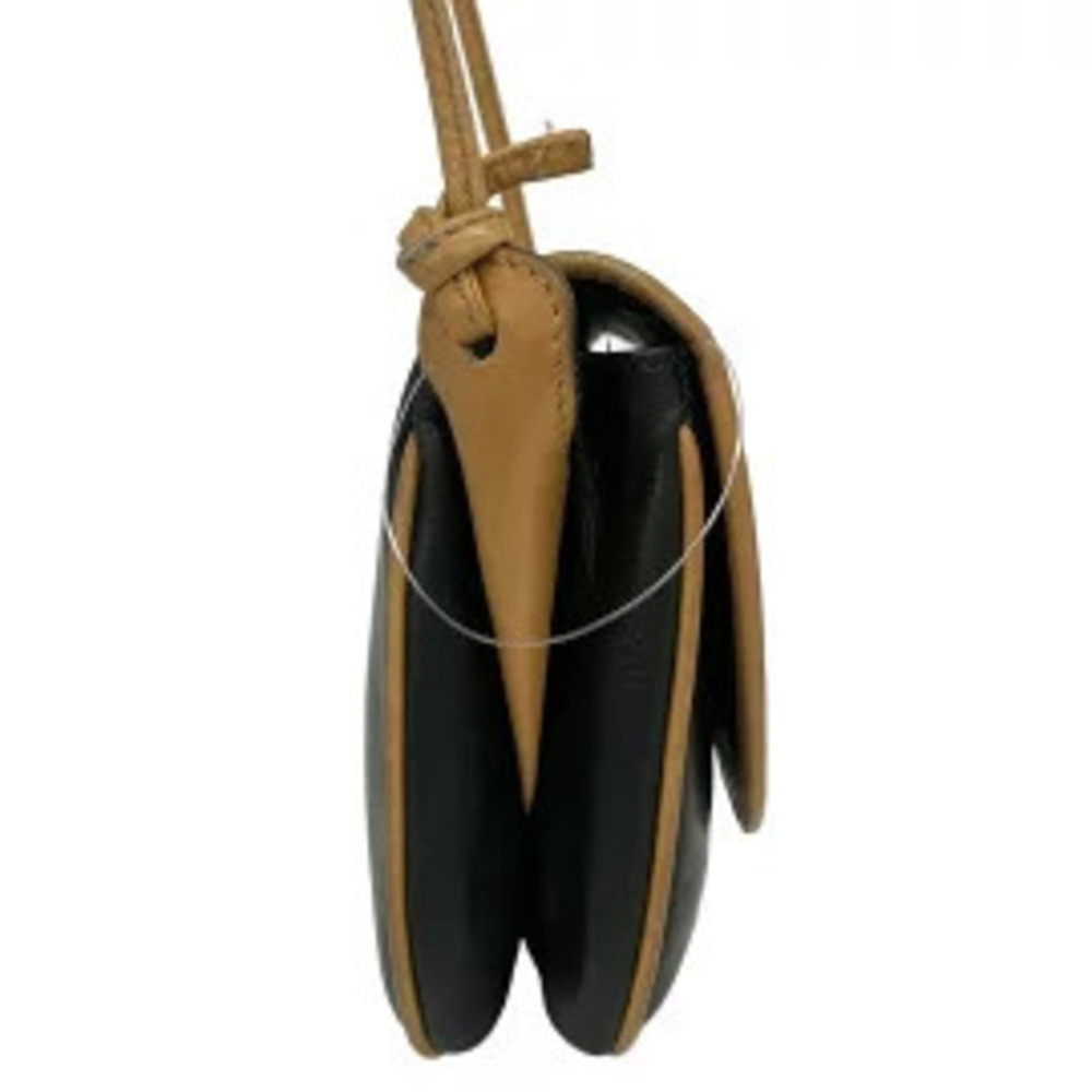 Celine Shoulder Bag Black Beige Leather